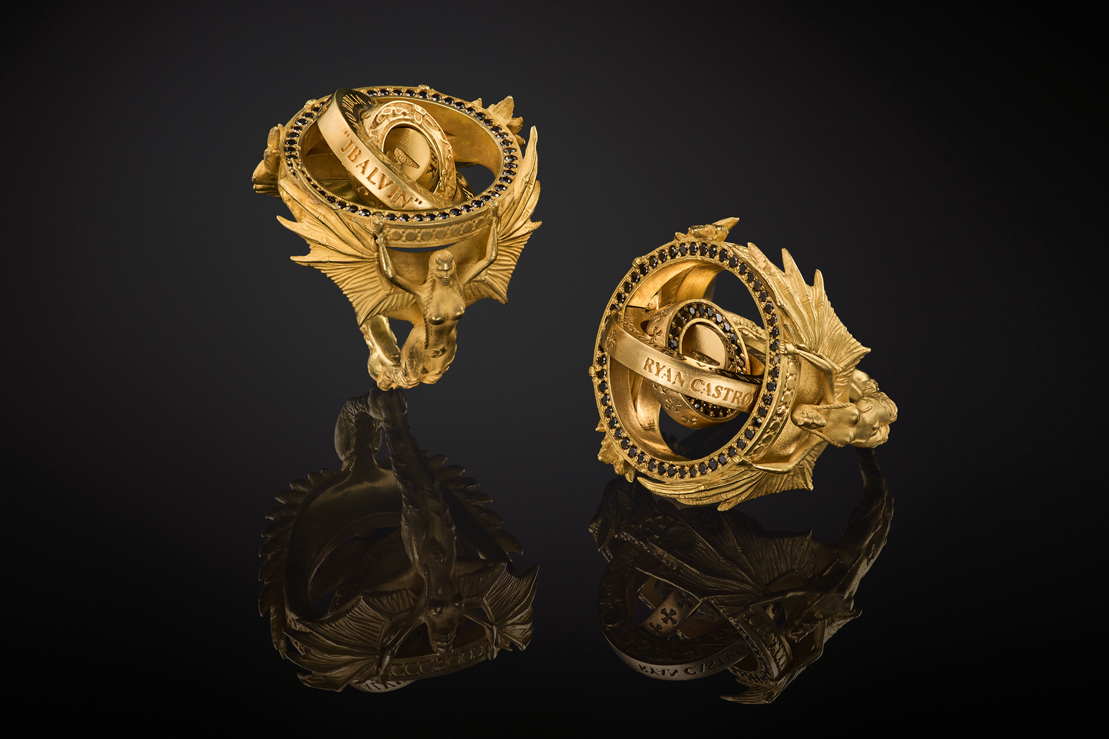Both Heaven & Hell Rings presented together as a complete dual system — Heaven & Hell (I/II) + (II/II). https://clear.jewelry. 